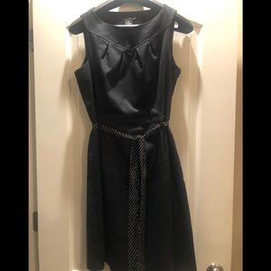 Black dress with ribbon belt